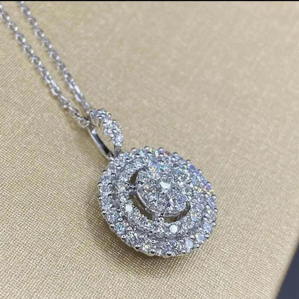 Sterling Silver Plated Cubic Zirconia pendant necklace